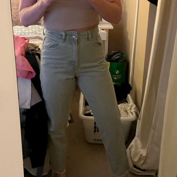 Straight leg army green light wash jeans Zara - Picture 2 of 3